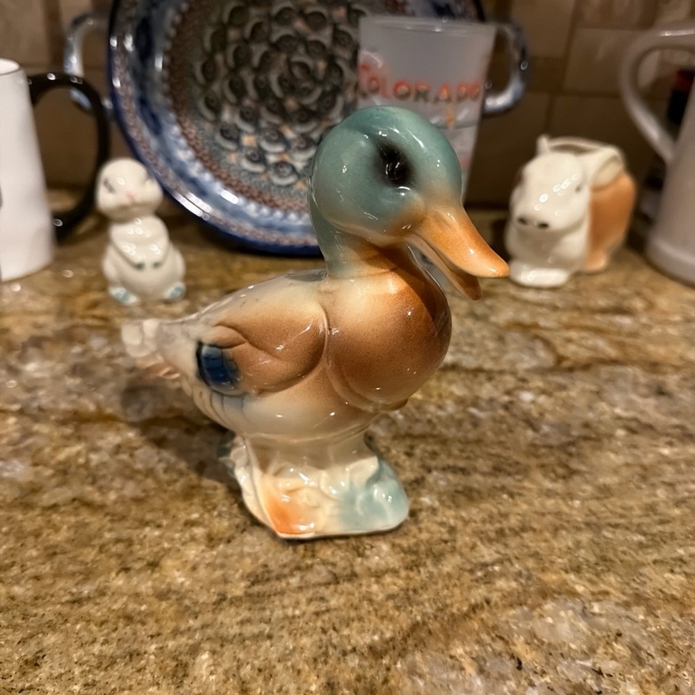 Royal Copley Brand Mallard Duck Figurine Ceramic Glazed 6 Inches Tall